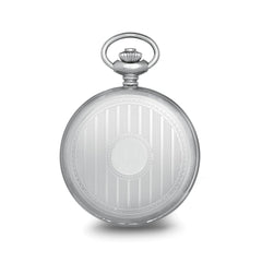 Charles Hubert Stainless Striped Case w/Engraving Area Pocket Watch
