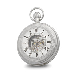 Charles Hubert Chrome-finish Double Cover Open Window Pocket Watch