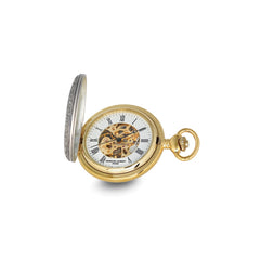 Charles Hubert Two-tone Crown & Shield Skeleton Dial Pocket Watch