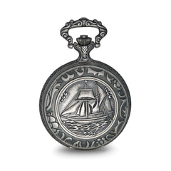 Charles Hubert Antique Chrome-finish Sailing Ship Pocket Watch
