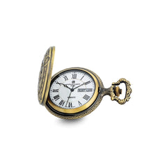 Charles Hubert Two-tone Antique Finish Train Pocket Watch