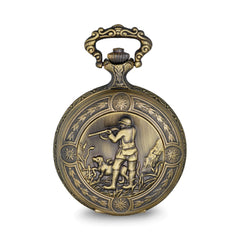 Charles Hubert Antique Gold-finish Hunter & Dog Pocket Watch