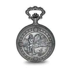 Charles Hubert Antique Chrome-finish Fisherman Pocket Watch
