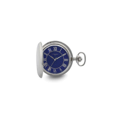 Charles Hubert Chrome-finish Blue Dial Quartz Pocket Watch