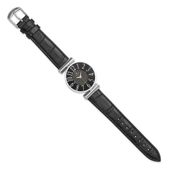 Ladies Charles Hubert Stainless Steel Black Dial Watch
