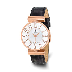 Ladies Charles Hubert Rose IP-plated Stainless Steel White Dial Watch