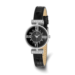 Ladies Charles Hubert Stainless Steel Black Dial Watch - 2