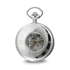 Charles Hubert Solid Stainless Steel White Dial Pocket Watch - 2