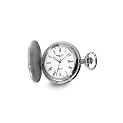 Charles Hubert Stainless Steel White Dial with Date Pocket Watch