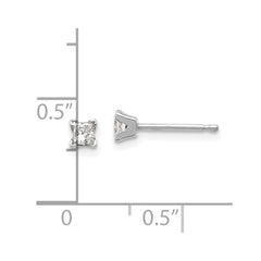 14k White Gold AA Quality Complete Princess Cut Diamond Earrings - 6