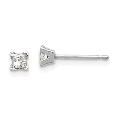 14k White Gold AA Quality Complete Princess Cut Diamond Earrings - 6