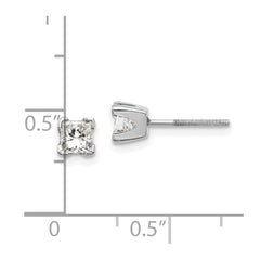 14k White Gold AA Quality Complete Princess Cut Diamond Earrings - 4