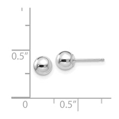 14k White Gold Polished 5mm Ball Post Earrings