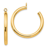 14k Polished Tube Hoop Earring Jackets