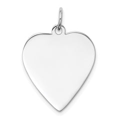 14k White Gold Plain .035 Gauge Engravable Heart Charm - 4