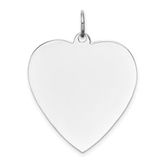 14k White Gold Plain .018 Gauge Engravable Heart Charm - 9