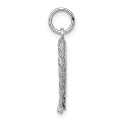 14k White Gold Etched Design .013 Gauge Engravable Heart Charm - 2