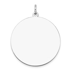 14k White Gold Plain .027 Gauge Round Engravable Disc Charm