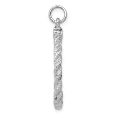 14k White Gold Rounded with Rope .013 Gauge Engravable Disc