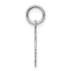 14k White Plain Small.011 Depth Facing Right Engravable Girl Charm