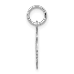 14k White Plain Small.013 Depth Facing Left Engravable Girl Charm