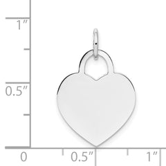 14k White Gold Medium Engravable Heart - 5