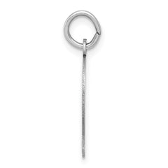 14k White Plain Medium.011 Depth Facing Left Engravable Boy Charm - 2