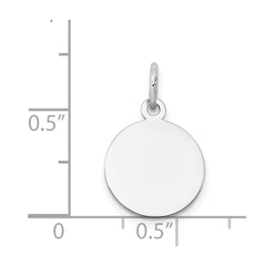 14K White Gold Round Disc Charm - 11