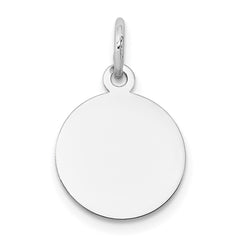 14K White Gold Round Disc Charm - 11