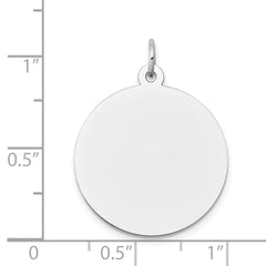 14K White Gold Round Disc Charm - 12