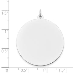 14K White Gold Round Disc Charm - 8