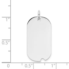 14k White Gold Plain .027 Gauge Engravable Dog Tag w/Notch Disc - 3