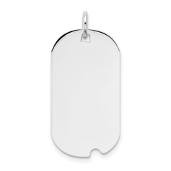 14k White Gold Plain .018 Gauge Engravable Dog Tag w/Notch Disc - 2