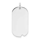 14k White Gold Plain .009 Gauge Engravable Dog Tag w/Notch Disc