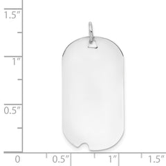 14k White Gold Plain .013 Gauge Engravable Dog Tag w/Notch Disc - 3