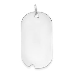 14k White Gold Plain .018 Gauge Engravable Dog Tag w/Notch Disc