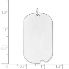 14k White Gold Plain .018 Gauge Engravable Dog Tag w/Notch Disc - 3