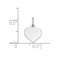 14K White Gold Heart Disc Charm - 25