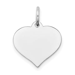 14K White Gold Heart Disc Charm - 3