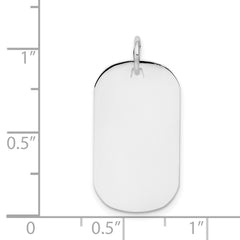 14k White Gold Plain .013 Gauge Engraveable Dog Tag Disc Charm - 2