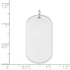 14k White Gold Plain .013 Gauge Engraveable Dog Tag Disc Charm - 3