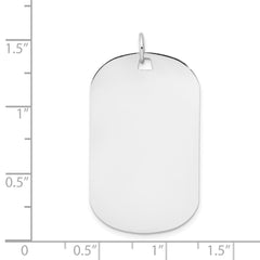 14k White Gold Plain .013 Gauge Engraveable Dog Tag Disc Charm