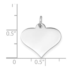 14k White Gold Plain .011 Gauge Engraveable Heart Disc Charm