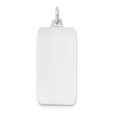 14k White Gold Plain .018 Gauge Rectangular Engravable Dog Tag