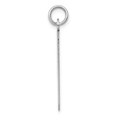 14k White Gold Plain .027 Gauge Rectangular Engravable Charm - 2