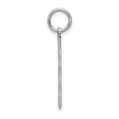14k White Gold Solid Laser Etched Cross Pendant - 3
