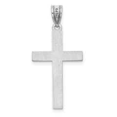 14k White Gold Polished Cross Pendant - 19