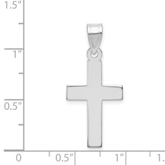14k White Gold Polished Cross Pendant - 19