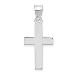 14k White Gold Polished Cross Pendant - 19