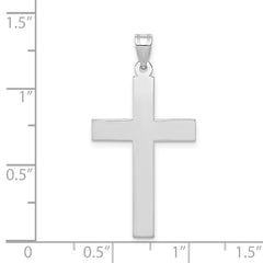 14k White Gold Polished Cross Pendant - 3